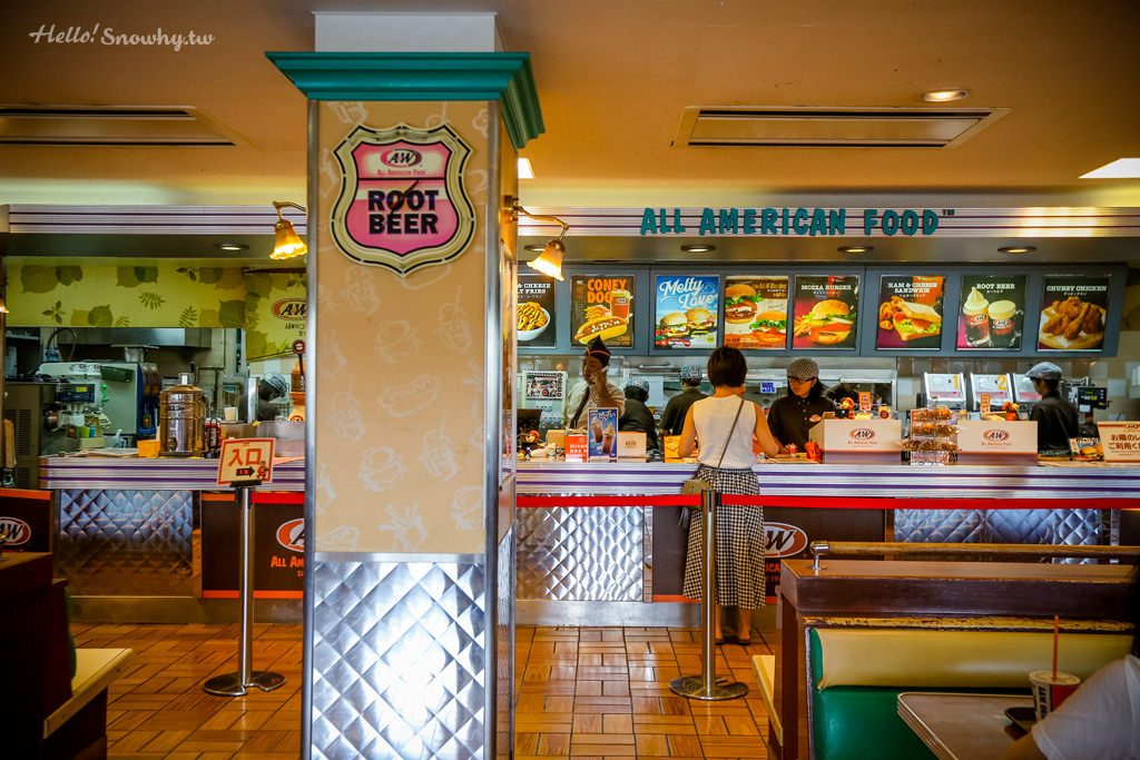沖繩美食,A&W漢堡速食餐廳,沖繩打卡點,沖繩美式餐廳
